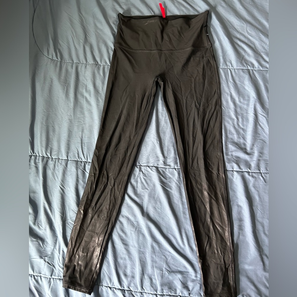 Faux Lather Black Spanx leggings size XL, in worn but good  condition